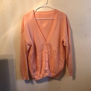 No brand V-neck peachy pink cardigan